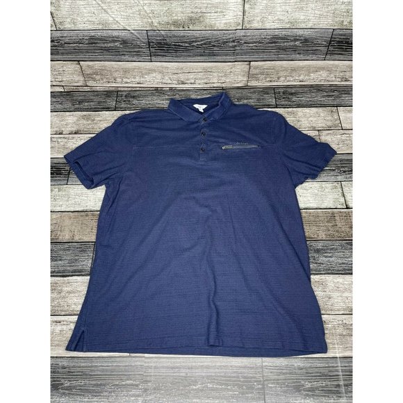 Calvin Klein Polo Shirt Mens XL Blue Short Sleeve - Picture 1 of 6
